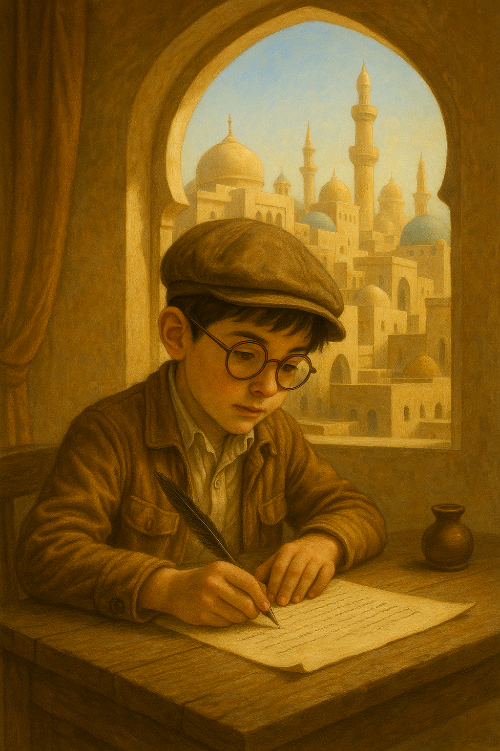 書類作成に集中する様子を描いたイラスト。行政書士が一つ一つの書類を丁寧に作成し、依頼者の想いを形にする仕事を象徴している