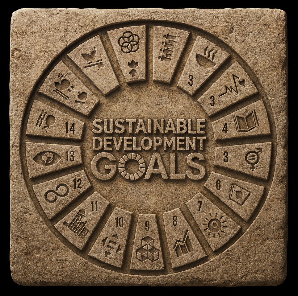 SDGs（持続可能な開発目標）と産業廃棄物収集運搬業の環境配慮・適正処理への取り組みを示すイメージ