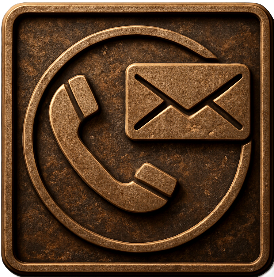 行政書士への電話相談・メール相談を案内するアイコン。公正証書遺言や任意後見、相続手続きの問い合わせ窓口